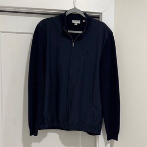 Lacoste Men's Dark Blue Zip-Up Sweater Size Large